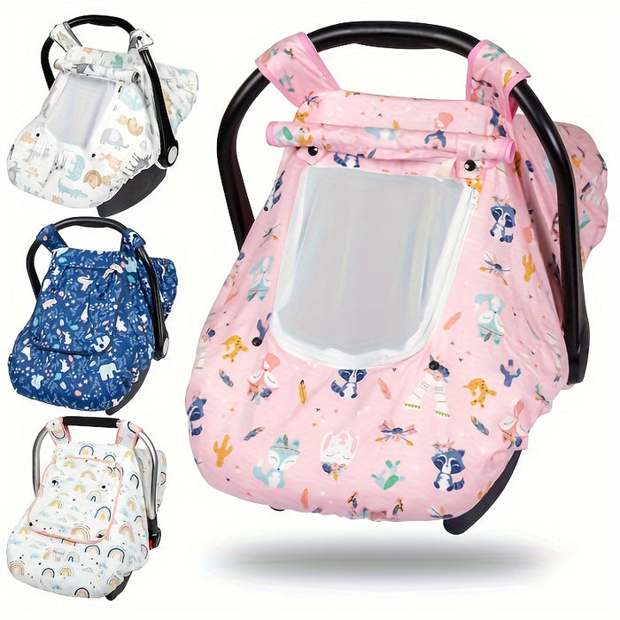 Car Seat Cover Baby, Minky Baby Car Seat Cover, 3 In 1 Carseat Sover For Winter, Winter Carseat Cover For Baby With Storage Bag