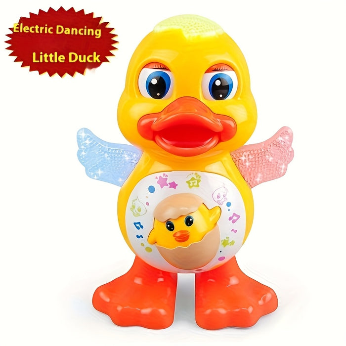 Interactive Dancing Duck Toy with Flashing Lights and Music, Cartoon Animal with Rotating Wings and Moving Eyes, Battery Operated, Ideal Christmas Gift for Youngsters 3-6 Years - Multicolor (Batteries Not Included), Cartoon T