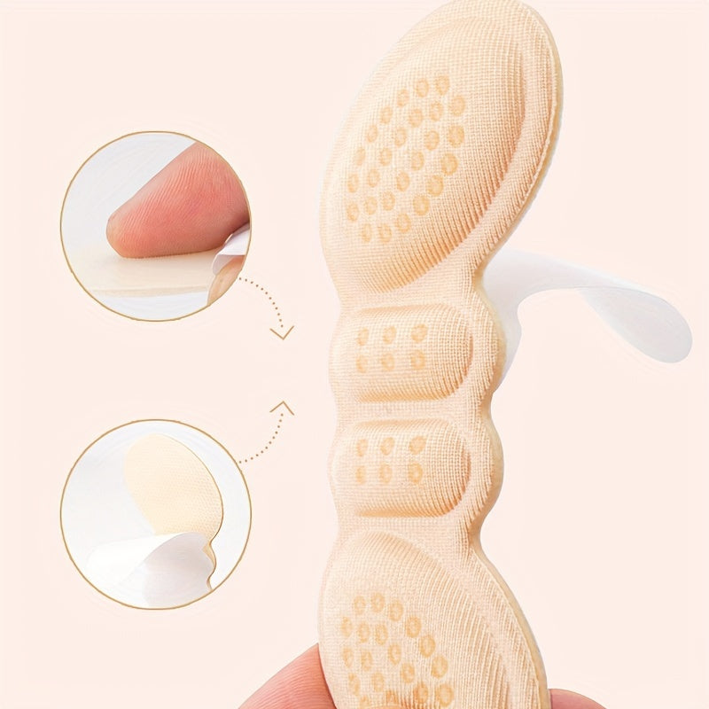 1 Pair/5 Pairs 4D Heel Stickers - Soft Polyester Pads for High Heels, Anti-Slip and Prevents Heel Wear, Invisible Design