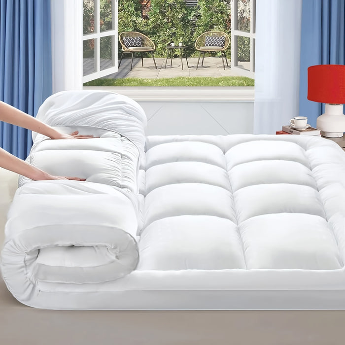 Cooling Mattress Topper, Breathable Extra Thick Mattress Protector with 8-21" Deep Pocket, Comfort Support Back Mattress Pad Cover