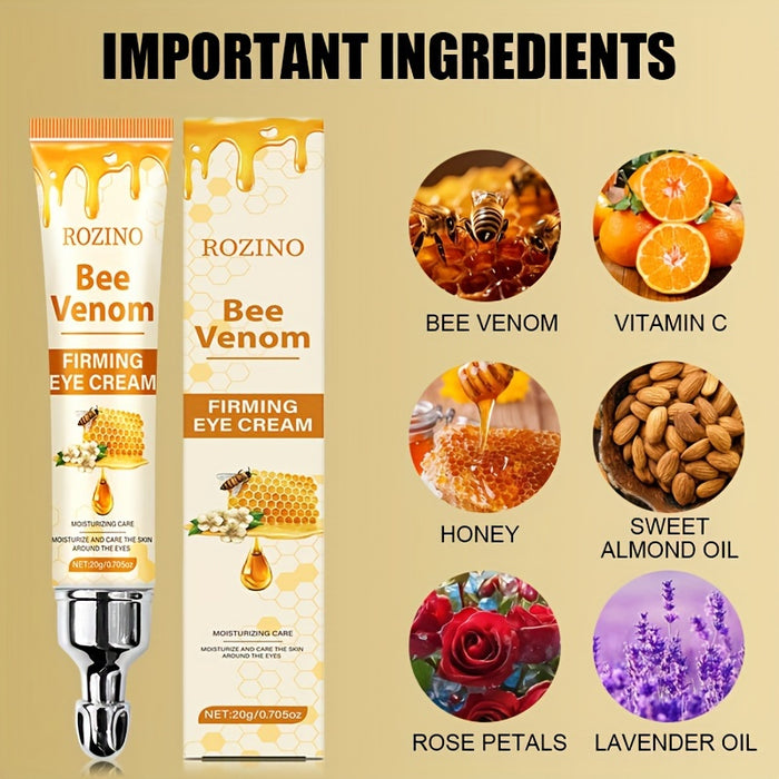 ROZINO Honey Miracle Eye Cream - 20g, Hydrating & Firming with Caffeine, Vitamin E & Hyaluronic Acid for All Skin Types, Gentle & Easy Absorption