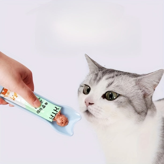 Cat Strip Squeeze Spoon: Lickable Wet Cat Treat Feeder for Easy Feeding