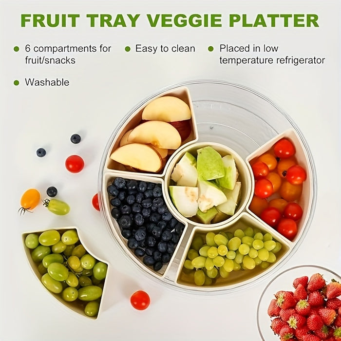 Multi-functional Tray With Lid Rotatable, Can Be Used To Store Fruits, Nuts, Snacks, To Meet Most Of The Needs Of Life Storage, Easy To Clean, Convenient To Carry, Is A Good Choice For Home, Kitchen, Outdoor