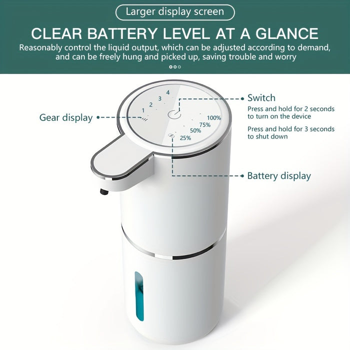 380mL Automatic Soap Dispenser with Touchless Sensor - Wall-Mounted, Rechargeable Lithium Battery, USB Charging, Modern Black Design for Bathroom and Kitchen, Bathroom Soap Dispenser|Modern Soap Dispenser|Touchless Soap Dispe