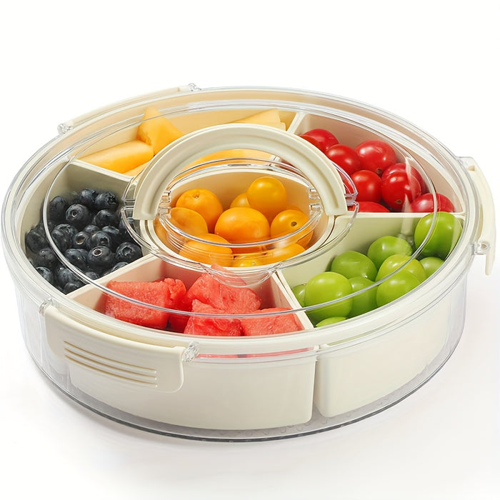 Multi-functional Tray With Lid Rotatable, Can Be Used To Store Fruits, Nuts, Snacks, To Meet Most Of The Needs Of Life Storage, Easy To Clean, Convenient To Carry, Is A Good Choice For Home, Kitchen, Outdoor