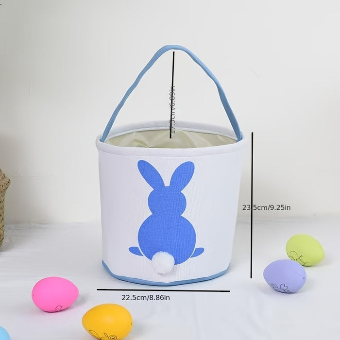Personalized Easter Basket | Fluffy Bunny Tail Basket | Easter Basket | Easter Bunny Tail Bag | Easter Gift for Boys and Girls, Party Gift Bag