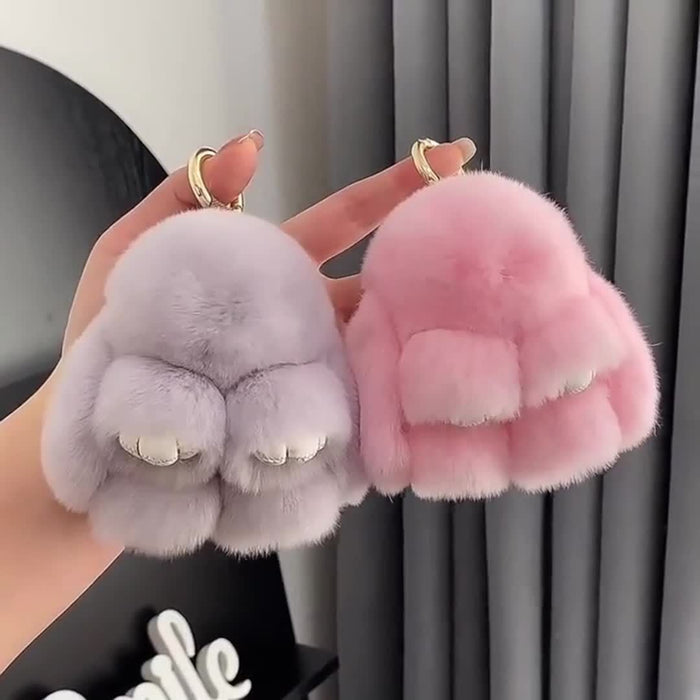 Imitation Rex Rabbit Plush Pendant - 1pc Key Chain Lover Gift for Easter, Halloween, Christmas, Graduation, and Back to School