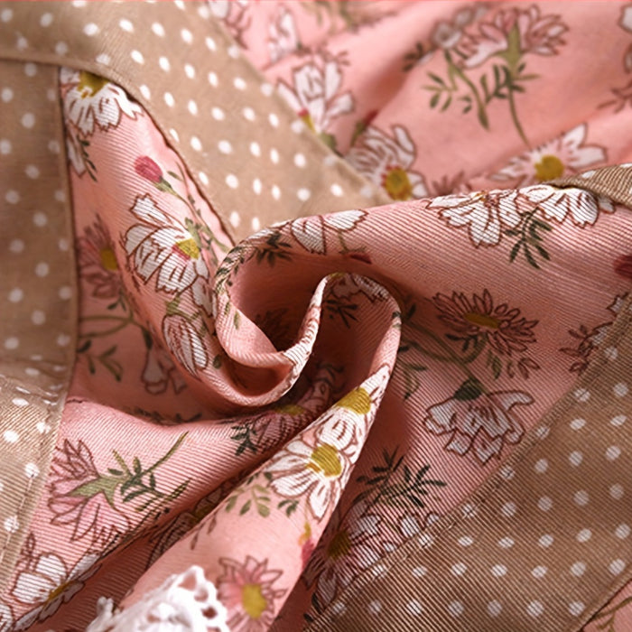 1pc Waterproof & Oil-Resistant Canvas Apron - Floral Design with Adjustable Strap, Breathable Fabric, Ideal for Chefs & Waitstaff