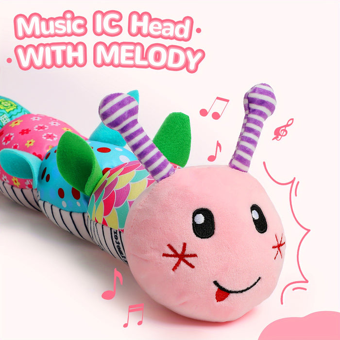 Nfant Youngsters Musical Stuffed Animal Toys for 0-3-6-12 Months, with Multi-Sensory Crinkle, Rattle And Textures, Youngsters Tummy Time Toys for Youngsters, Youngsters Boy Girl Gifts, Purple for CATERPILLAR