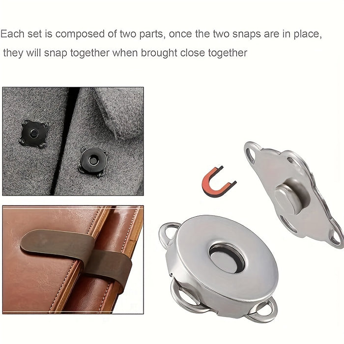 5/8 Pairs Hand-sewn Magnetic Invisible Snap Buttons DIY Plum Blossom Buckles Strong Magnetic Buttons, Clothing Bag Accessories