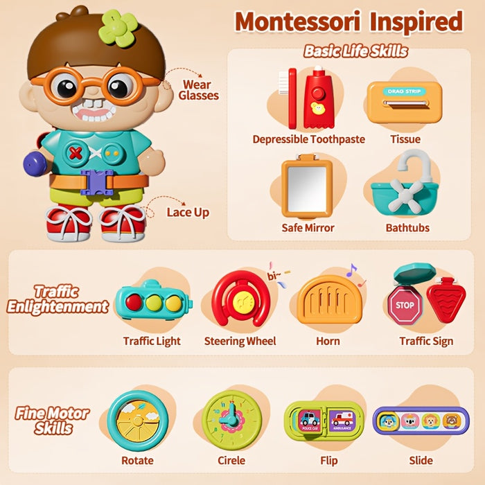 54 In 1 Busy Board Montessori Toys For Toddler 1-3, Learning Toddler Toys For 1+ Year Old, Educational Fine Motor Baby Toys For 12 18 Months, Birthday Gift For 1 2 3 Years Old Boys Girls
