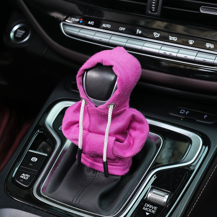Large Universal Car Gear Shift Cover Hoodie, Fashionable Mini Hooded Sweatshirt for Auto Gear Stick Shifter Knob, Interior Accessories Decor