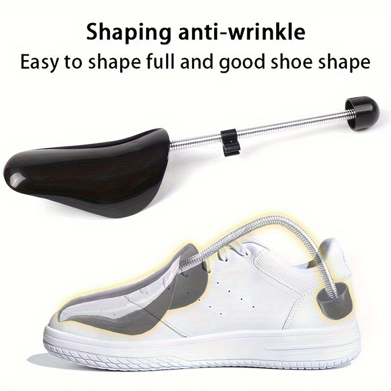 1 Pair Adjustable Plastic Shoe Stretchers with Automatic Spring Extension - Durable, Non-Deformable Shoe Expanders for Men & Women, Ideal for Sneakers & Faux Leather Shoes, Shoe Maintenance|Sleek Design|Springloaded Shoe Stre