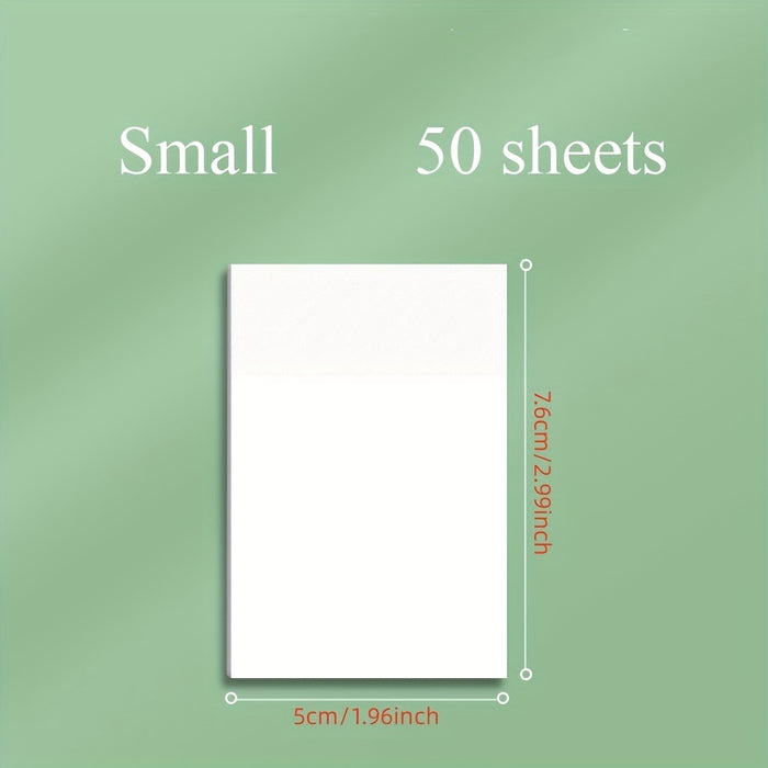 50 Sheets Transparent Sticky Notes, Suitable For Notebooks, Diaries, School Stationery Supplies, Office Supplies, Large/medium/small Art Supplies
