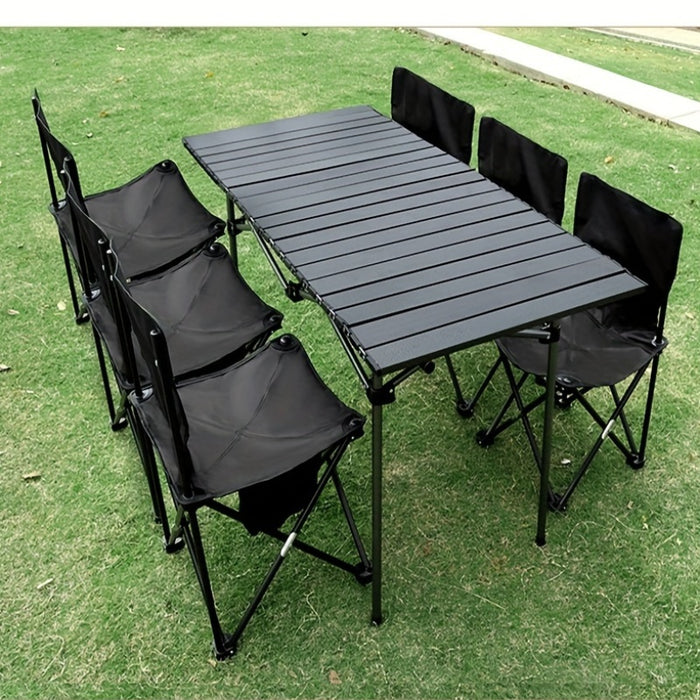 Portable Stainless Steel Folding Table, Camping Folding Table And Chairs, Barbecue Stall Table, Portable Camping Equipment, Outdoor Picnic Table, Suitable for Camping And Barbecuing - Compact And Easy to Carry Design.