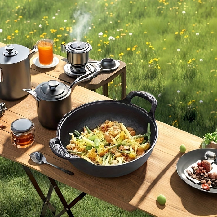 Pre-Seasoned Cast Iron Skillet with Dual Handles - Non-Stick, Durable Cookware for Outdoor Grilling & Camping, Mini, Versatile