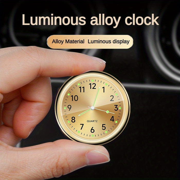 1pc Glow Decorative Clock Car Clock Mini Quartz Analog Car Dashboard Time Stick-On Clock Watch for Car Decoration Exclusive for high-end cars