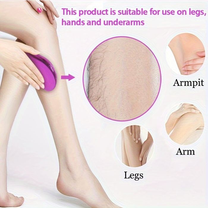 Hot Crystal Physical Hair Removal Eraser Glass Hair Remover, Painless, Easy Cleaning, Reusable, Body Care Depilation Tool, Uncharged, Without Battery, Without Laser, for Body Care