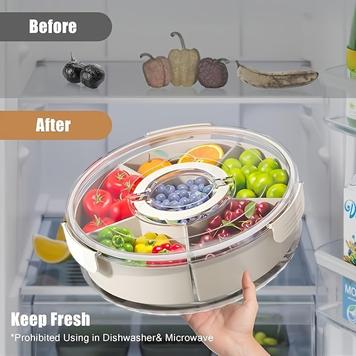 Multi-functional Tray With Lid Rotatable, Can Be Used To Store Fruits, Nuts, Snacks, To Meet Most Of The Needs Of Life Storage, Easy To Clean, Convenient To Carry, Is A Good Choice For Home, Kitchen, Outdoor