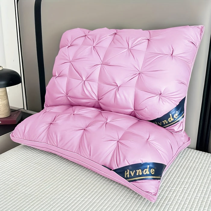 2-Piece Luxury Hotel-Quality Pillows, Deep Sleep Neck Support with Non-Sagging High-Pillow Inserts for All Seasons | Hypoallergenic Polyester Covers & Modern Design – Soft Texture Finish, Cooling and Cervical Spine Comfort