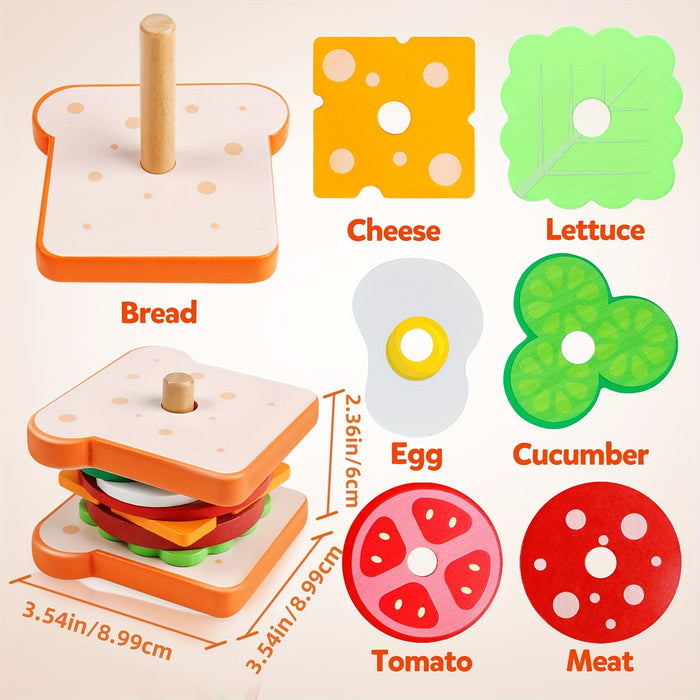 Fun Wooden Sorting & Stacking Toy - Boost Hand-Eye Coordination - Christmas And Halloween Gift!