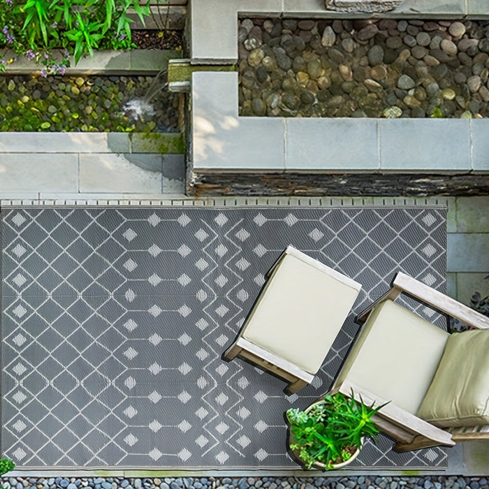 1pc, reversible outdoor Mat, outdoornothing else, stain-resistant and durable, made of polypropylene material, foldable, double-sided design, suitable for RV patio, outdoor camping, backyard and picnic use, lightweight and ea