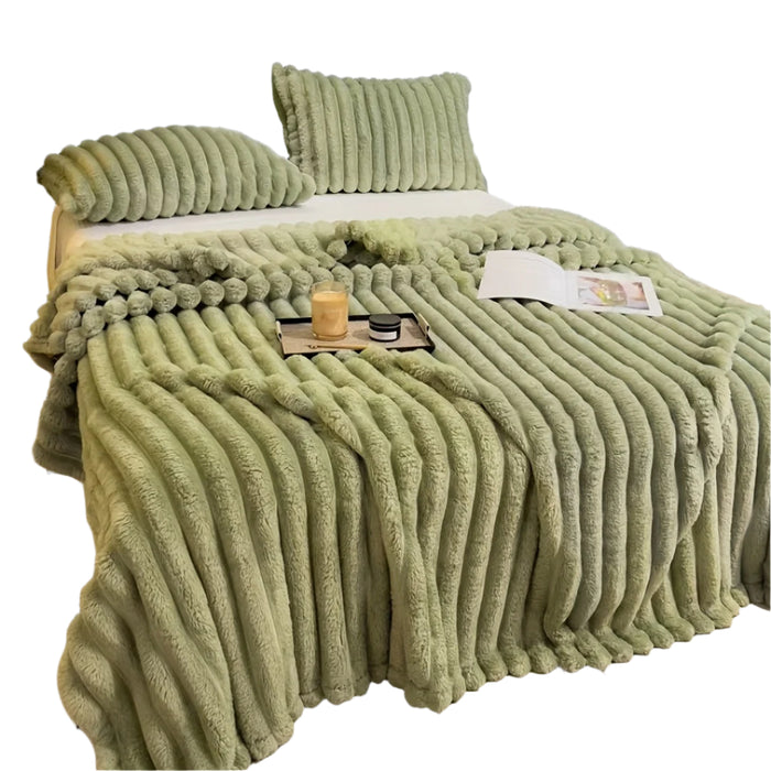 Luxurious Faux Rabbit Fur Throw Blanket