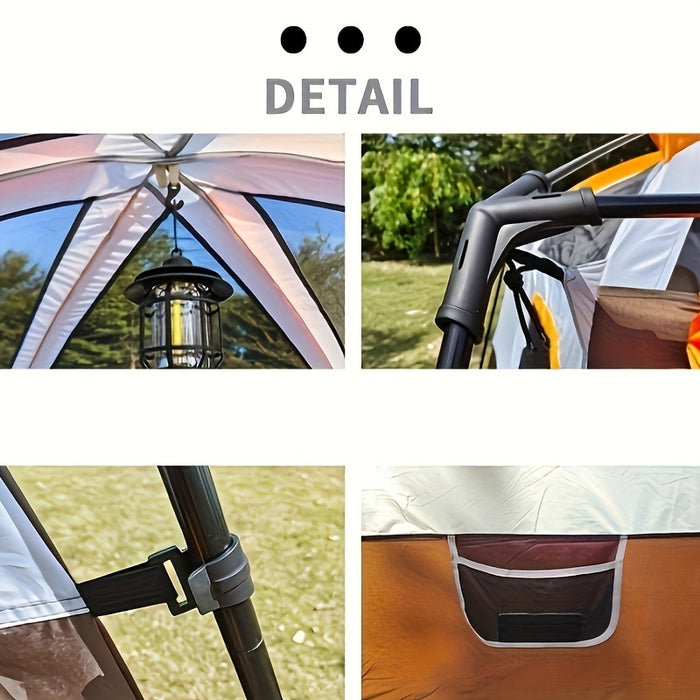 Outdoor Multi-person Camping Tent - Thickened Rainproof Two Rooms One Living Room Portable Family Camping, Courtyard Tent, Awning Set - For Families & Outdoor Enthusiasts - Suitable for Camping, Hiking & Picnics - Perfect Chr