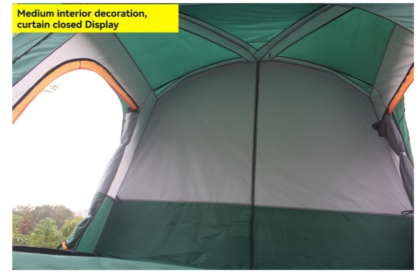 Outdoor Multi-person Camping Tent - Thickened Rainproof Two Rooms One Living Room Portable Family Camping, Courtyard Tent, Awning Set - For Families & Outdoor Enthusiasts - Suitable for Camping, Hiking & Picnics - Perfect Chr