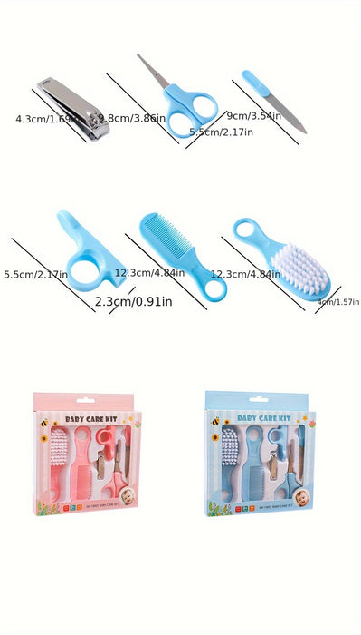 6pcs/set, Comb Brush Nail Clipper Scissors Set, Manicure Pedicure Tool Set