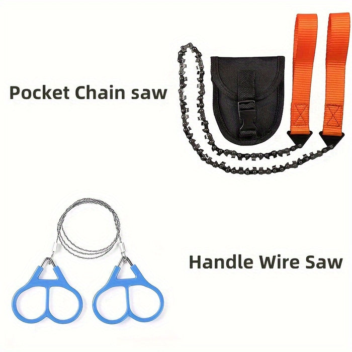 Ultimate Pocket Chainsaw: Portable, Non-Slip Handle & Sharp Teeth Blades for Garden, Wood Cutting, Hiking & Camping