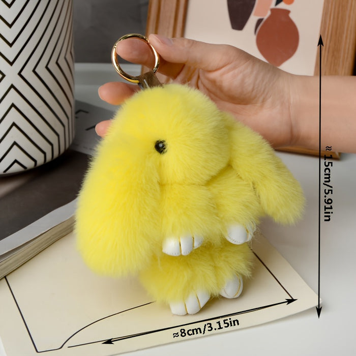Imitation Rex Rabbit Plush Pendant - 1pc Key Chain Lover Gift for Easter, Halloween, Christmas, Graduation, and Back to School