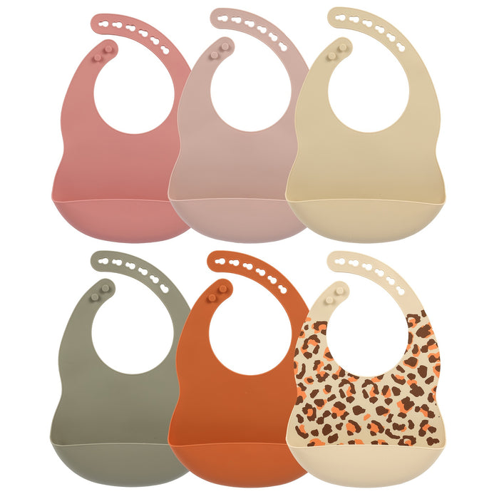 6pcs/3pcs/2pcs Combination Silicone Youngsters Bibs, BPA Free, Waterproof and Soft, Adjustable, Easy to Fold and Clean Youngsters Feeding Bibs, Suitable for Home Feeding