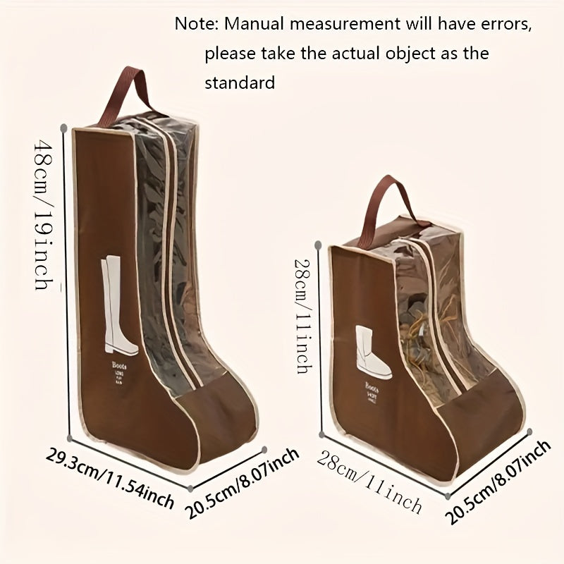 Transparent Shoe Bag With Carry Handle, Non-Woven Material, Elegant Design, Long-Lasting Use, Machine Washable