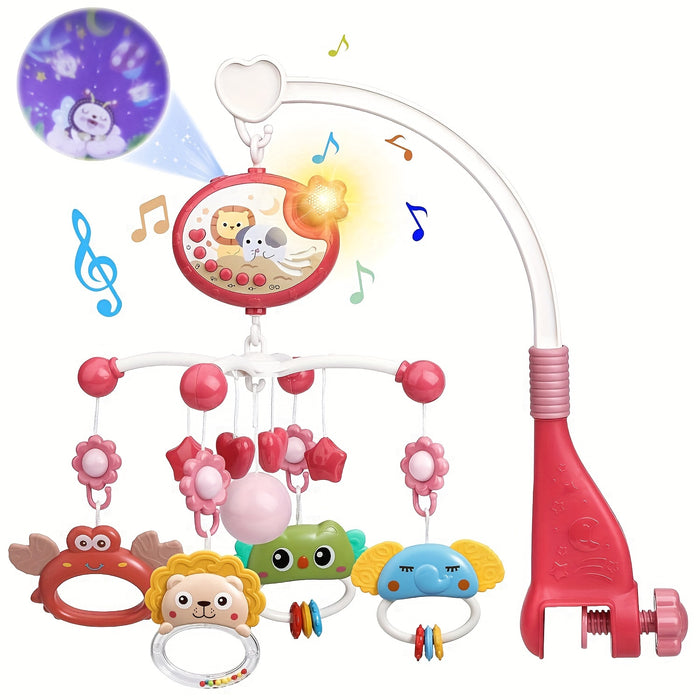 Baby Musical Mobile Crib With Music And Lights, Projection, Take-Along Rattle And Music Box For Babies Boy Girl Toddler Sleep