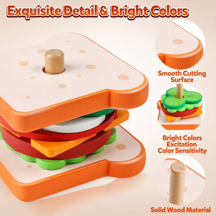 Fun Wooden Sorting & Stacking Toy - Boost Hand-Eye Coordination - Christmas And Halloween Gift!