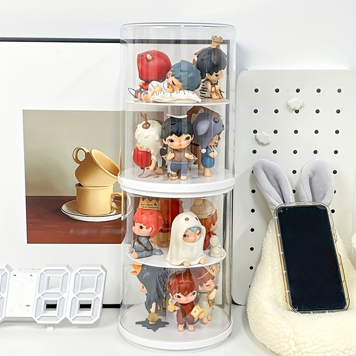 1pc Acrylic Rotating Display Case for Collectible Toys - Perfect for Action Figures & Building Block, Storage Organizer (Action Figure Not Included)