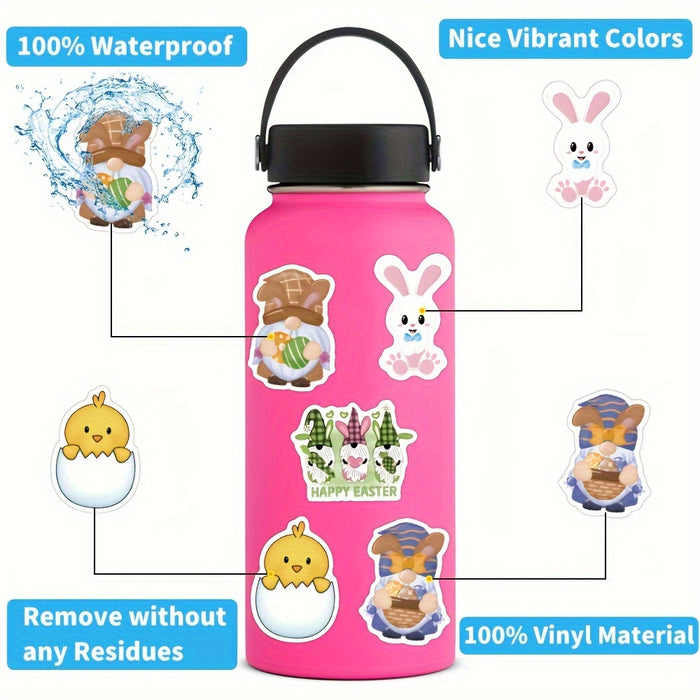 50pcs Easter Egg Stickers Cute Aesthetic Vinyl Waterproof Stickers Decals Scrapbook, Journaling, Laptop, Bumper, Skateboard, Water Bottles, Computer, Phone, Cartoon