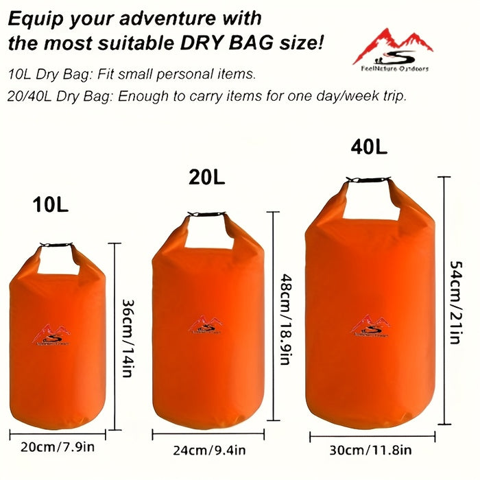 1.32gal/2.64gal/5.28gal/10.57gal/18.49gal Nylon Dry Bags, Waterproof Floating Dry Gear Sacks for Boating, Fishing, Rafting, Swimming, Durable Spinner Wheel Type Outdoor Dry Bags