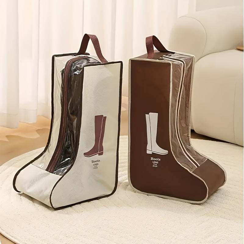 Transparent Shoe Bag With Carry Handle, Non-Woven Material, Elegant Design, Long-Lasting Use, Machine Washable