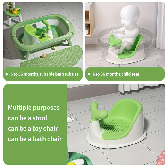 Baby Bath Seat-Cute Whale Shape Baby Bathtub Seat For 6 Months & Up, Infant Bath Seat For Babies Sitting Up Bathing In Tub, Safety Infants Toddler Bath Seat With 4 Secure Suction Cups