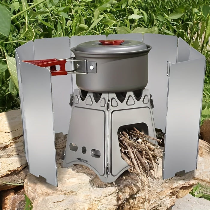 1pc Ultralight Foldable Aluminum Stove Windscreen for Camping, Picnic, Hiking