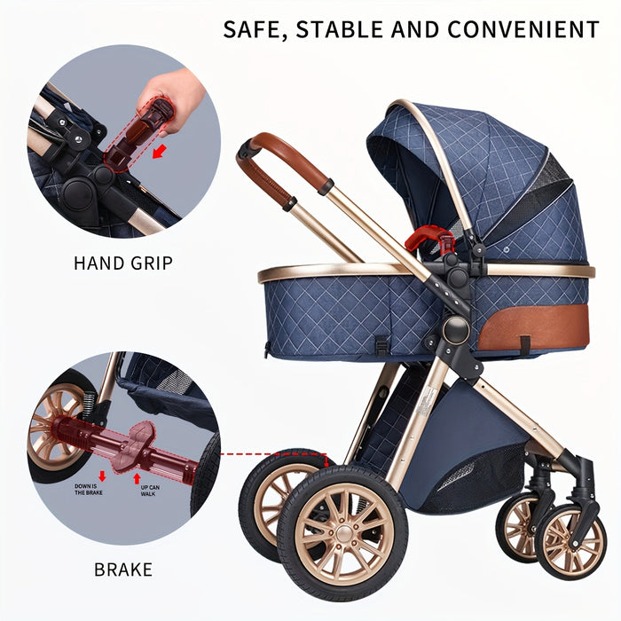 High Landscape Baby Stroller, Portable Folding Bidirectional Shock-absorbing Stroller That Can Sit And Lie Down