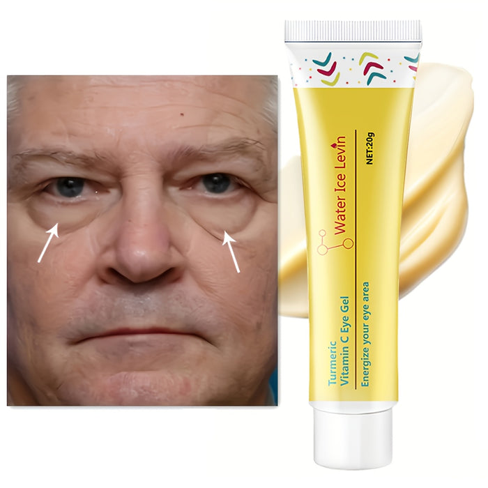 Water Ice Levin Unisex-Adult Eye Gel Cream - Hypoallergenic, Moisturizing with Turmeric, Caffeine, Vitamin C & Glycerin, Reduces Puffiness & Dark Circles