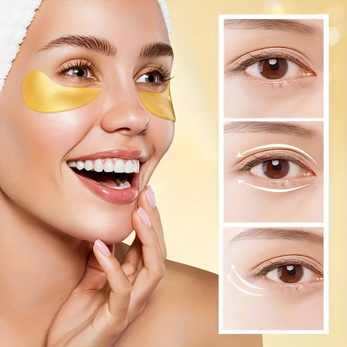 60pcs of Golden Eye Moisturizing Under-Eye Patches, Eye Masks for Firming Skin Care with Collagen And Hyaluronic Acid