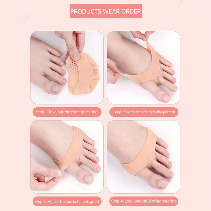 1 Pair, Silicone Foot Silicone Pad, Forefoot Silicone Pad, Insole, Honeycomb Mesh Foot Pad