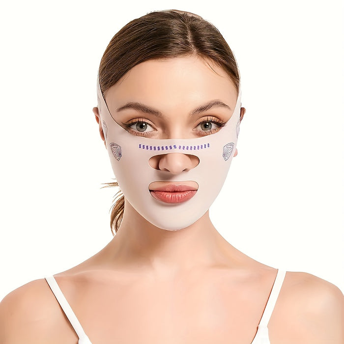 1pc V-Line Face Lift Belt - Reusable Skin Tightening Strap for Sagging Prevention - Unscented Double Chin Reducer for Women and Men - Facial Lifting Mask
