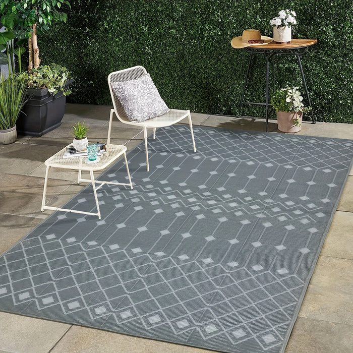 1pc, reversible outdoor Mat, outdoornothing else, stain-resistant and durable, made of polypropylene material, foldable, double-sided design, suitable for RV patio, outdoor camping, backyard and picnic use, lightweight and ea