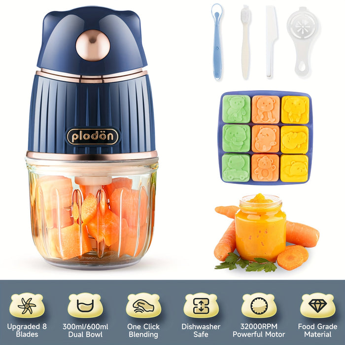 Baby Food Maker Baby Food Processor Set With 2 Glass Bowls (600ml+300ml) Baby Food Blender For Baby Puree