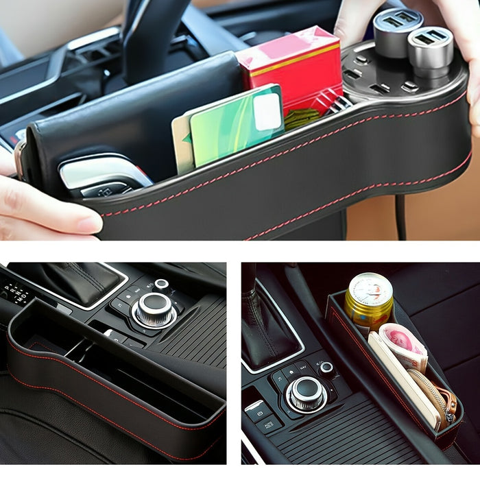 2pcs Car Seat Gap Catcher Filler Storage Box Pocket Organizer Holder ABS SUV -US
